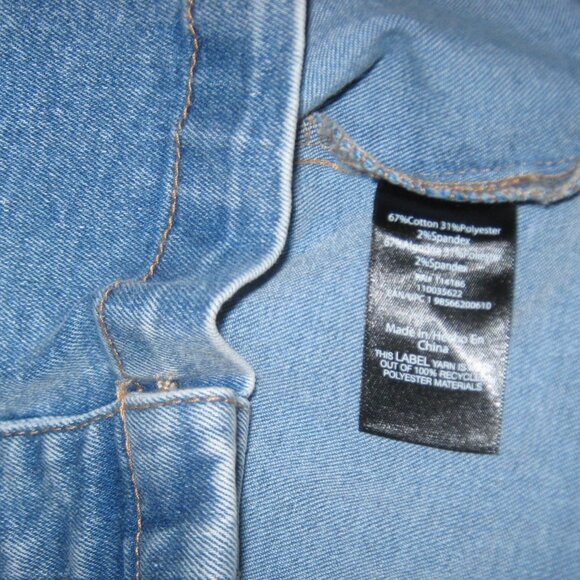 Frye Sleeveless Mini Dress Light Blue Denim V-Neck Metal Buttons Womens Size L - Picture 7 of 10